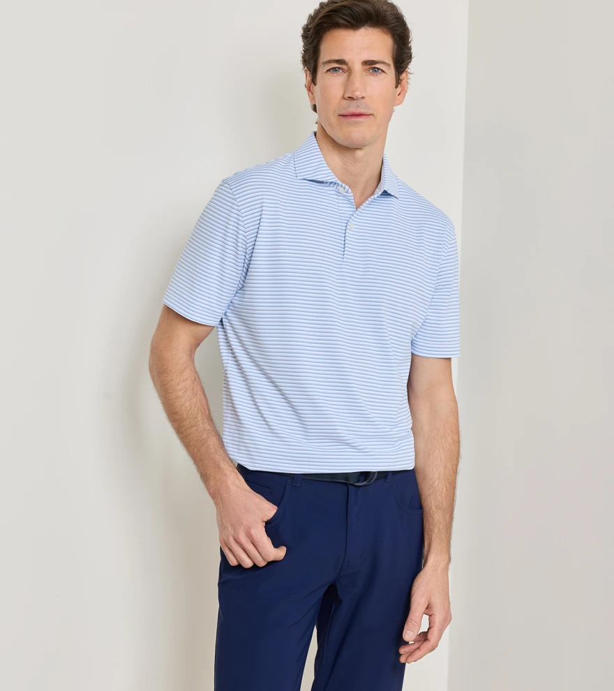 Tempo Performance Mesh Polo in White - Alternate Image 1