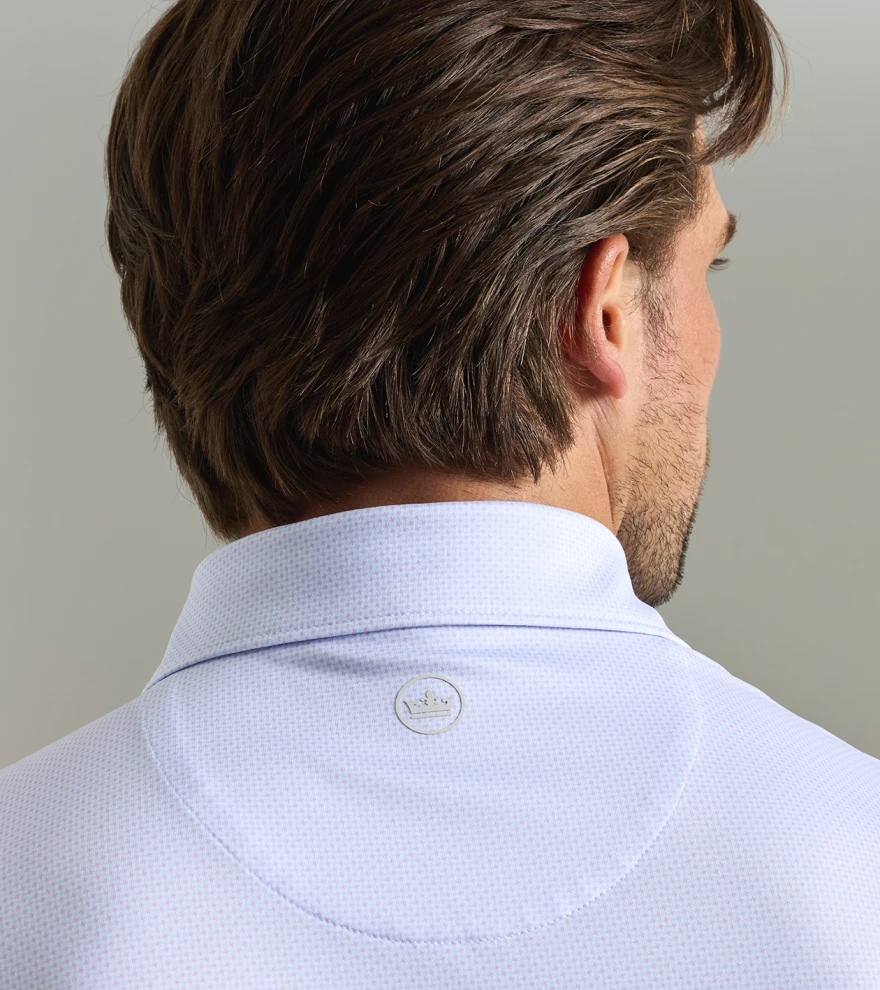 Phoenix Performance Jersey Polo in WHITE / GARDEN VIOLET - Alternate Image 3