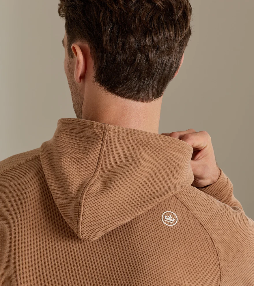 Pine Waffle Performance Hoodie in Dark Amber - Alternate Image 3