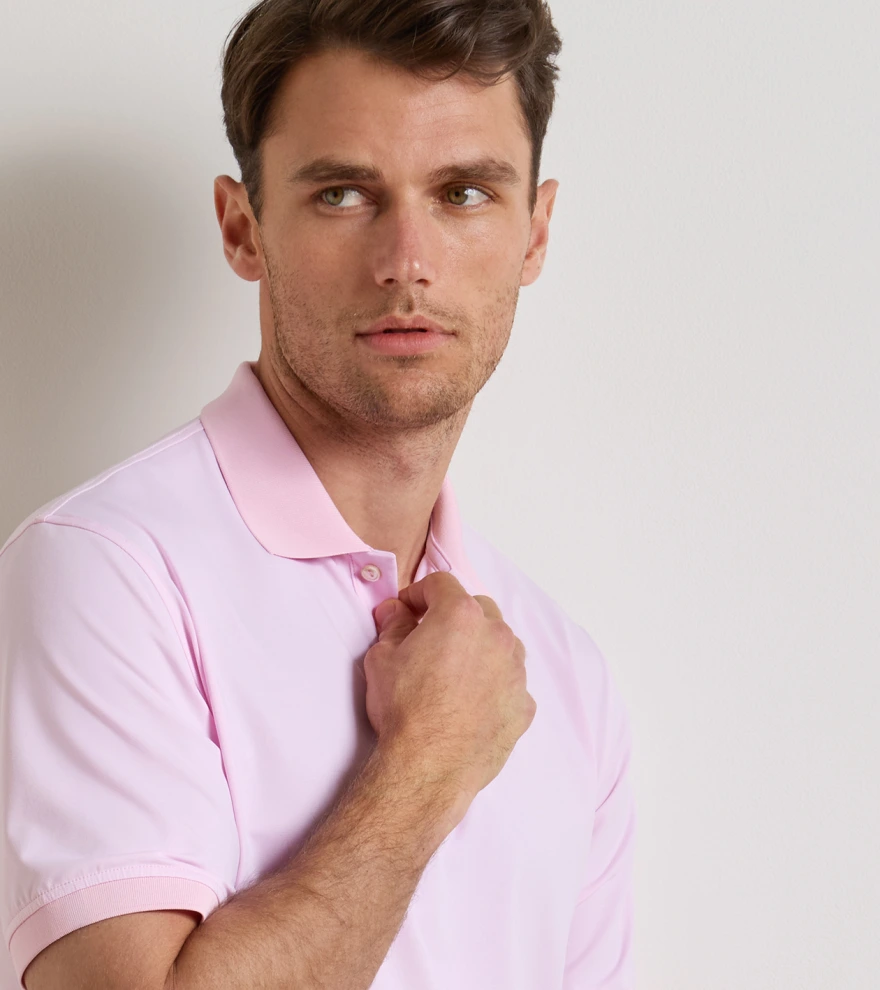 Holden Performance Jersey Polo in Palmer Pink - Alternate Image 4