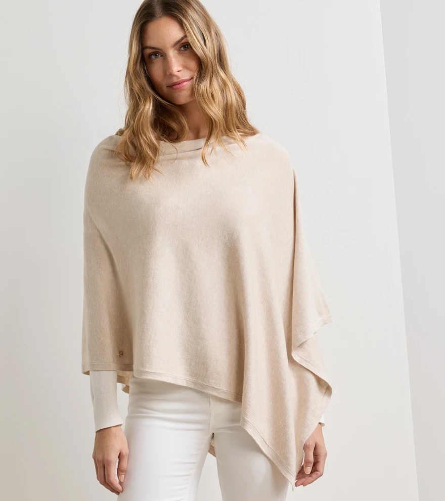 Spring Blend Poncho in LIGHT ELM - Alternate Image 1