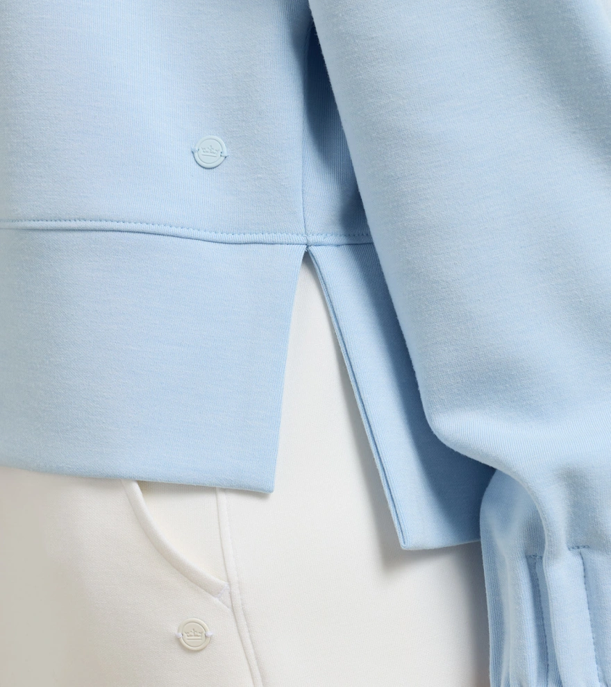 Flora Knit M&eacute;lange Half-Zip Pullover in BLUE BRISK - Alternate Image 3