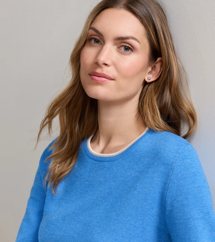 Coolspun Lite Cotton Crewneck in BLUE STARLING - Alternate Image 3