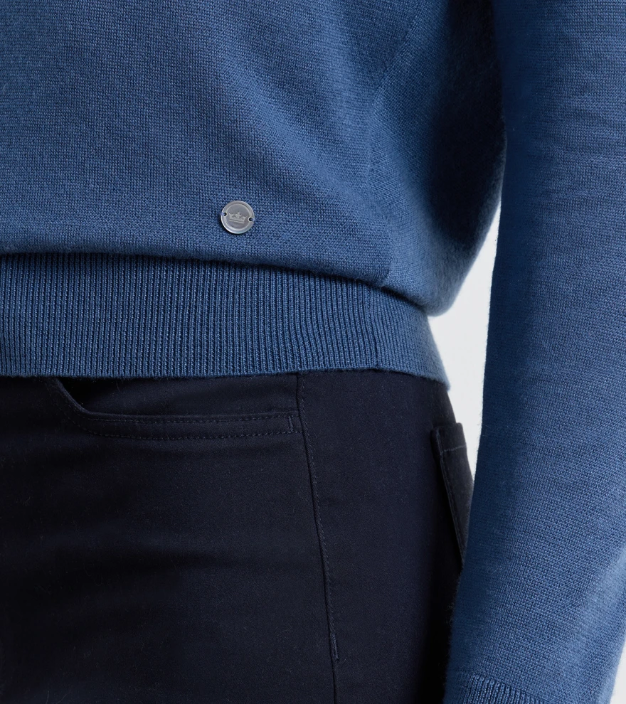 Mirage V-Neck Jumper in Windsor Blue - Alternate Image 3
