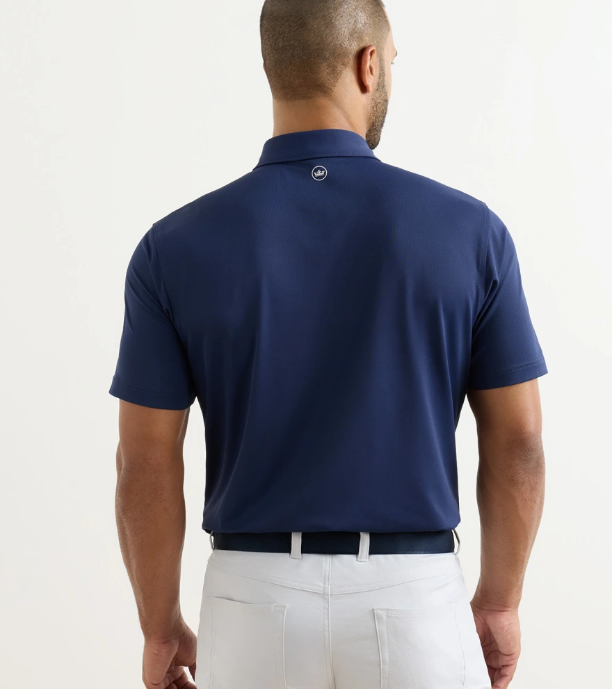 Solid Performance Mesh Polo in Navy - Alternate Image 2