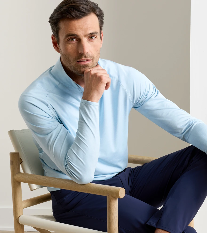 Stealth Performance Quarter-Zip in Blue Frost - Alternate Image 1