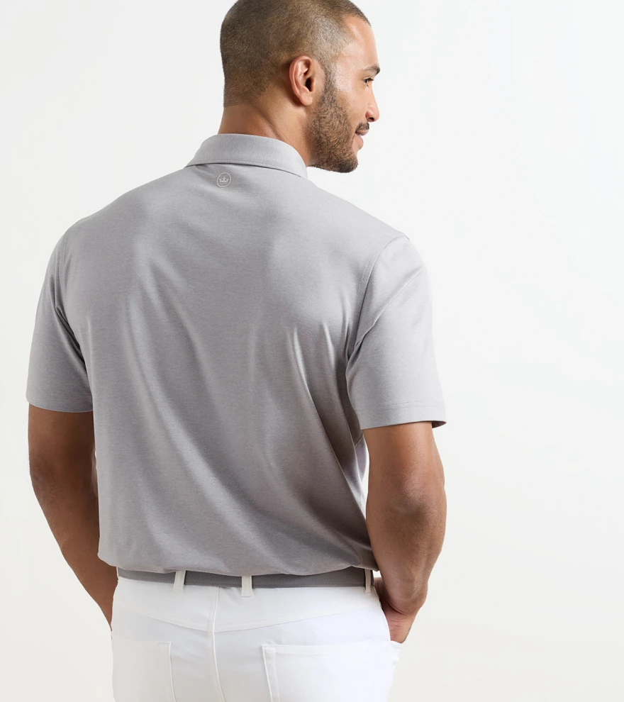 Solid Performance Jersey Polo in Gale Grey - Alternate Image 2