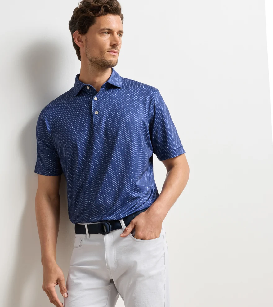 In The Rough Performance Jersey Polo in Sport Navy - Alternate Image 1