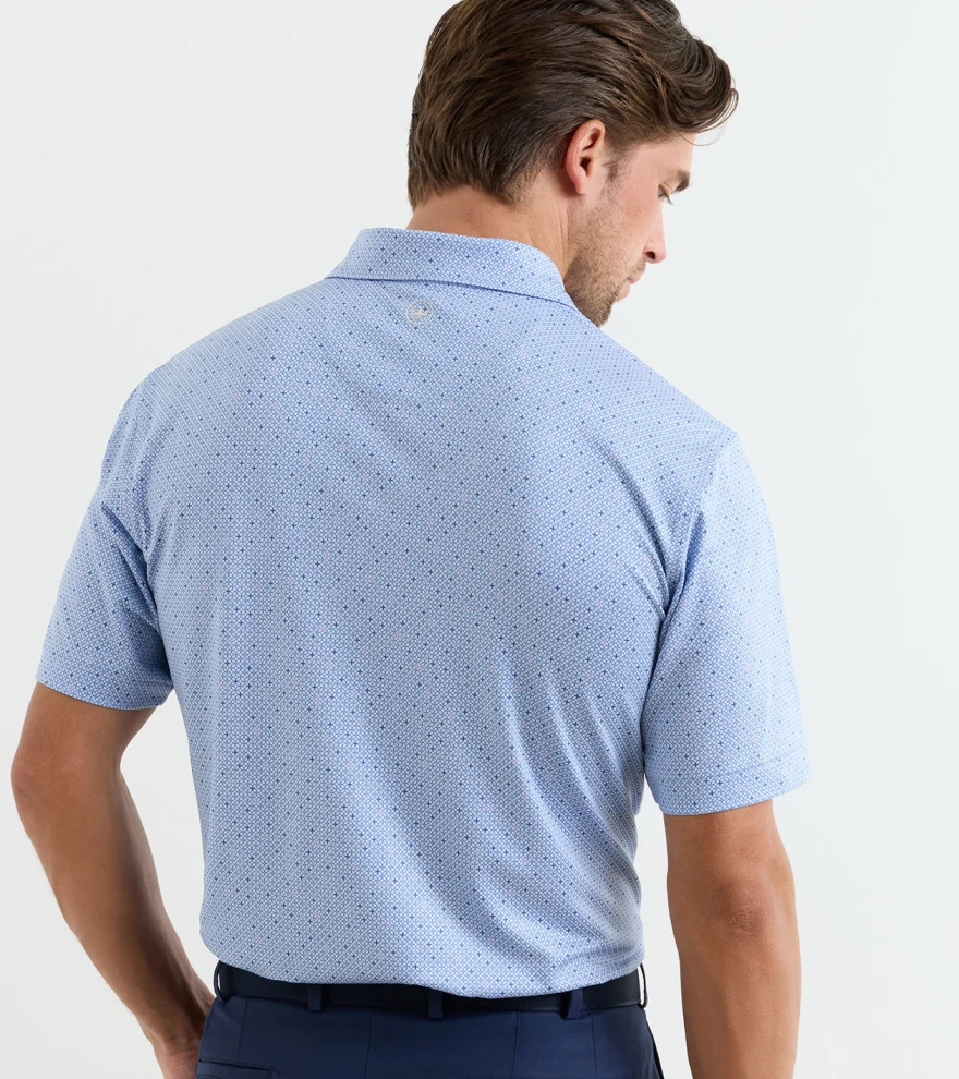 Barrier Performance Jersey Polo in Stream Blue - Alternate Image 2