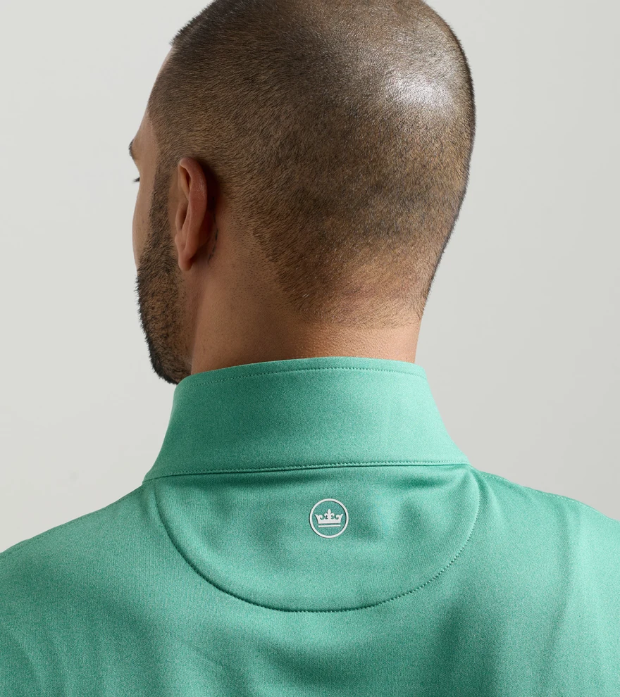 Perth M&eacute;lange Performance Quarter-Zip in SNOW PEA - Alternate Image 3