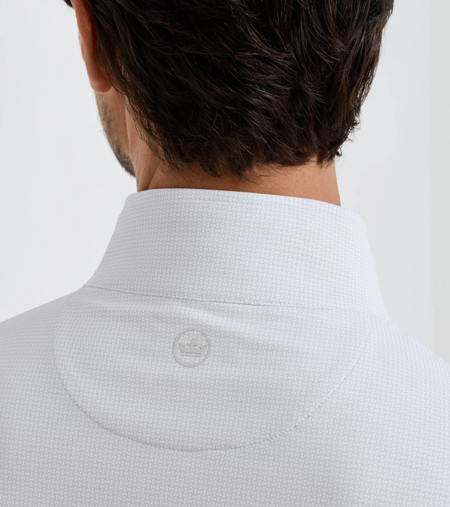 Perth Basketweave Performance Quarter-Zip in White - Alternate Image 3