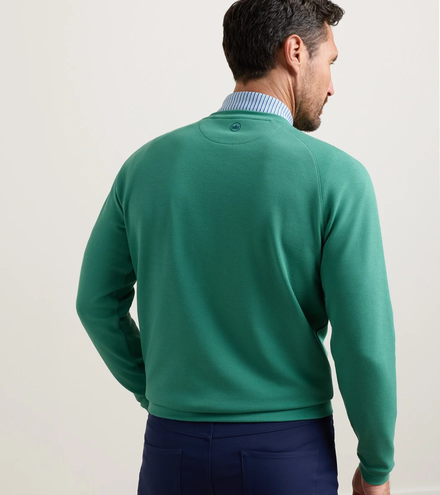 Cradle Piqu&eacute; Performance Crewneck in SNOW PEA - Alternate Image 2