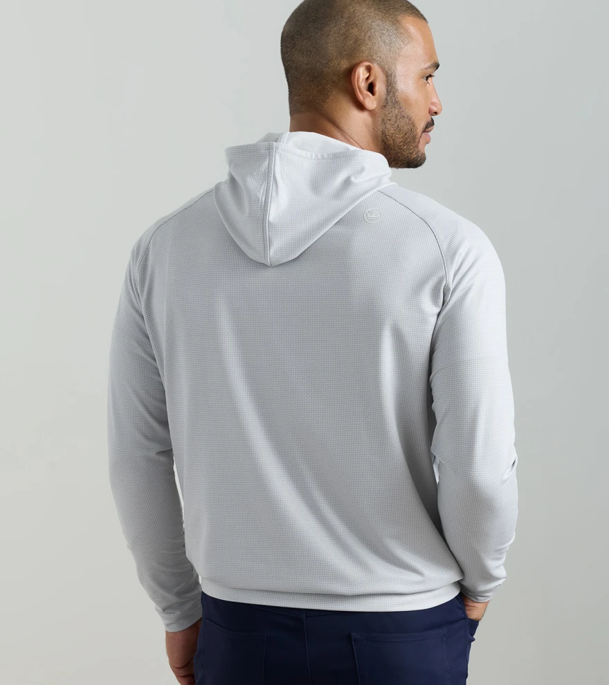 Pine Houndstooth Performance Hoodie in Gale Grey - Alternate Image 2