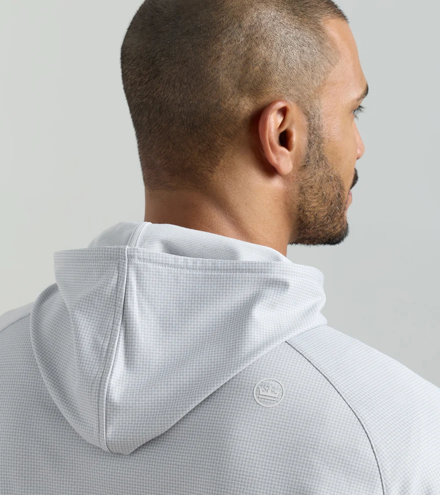 Pine Houndstooth Performance Hoodie in Gale Grey - Alternate Image 3