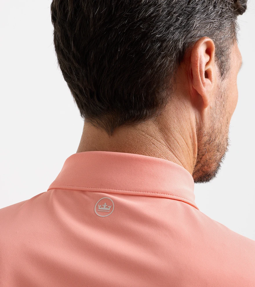 Solid Performance Mesh Polo in SUMMER APRICOT - Alternate Image 3