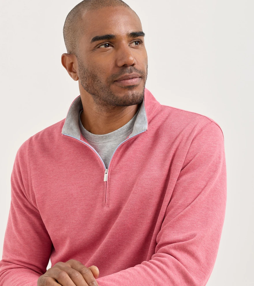 Crown Comfort Quarter-Zip Pullover in Chili Red - Alternate Image 3