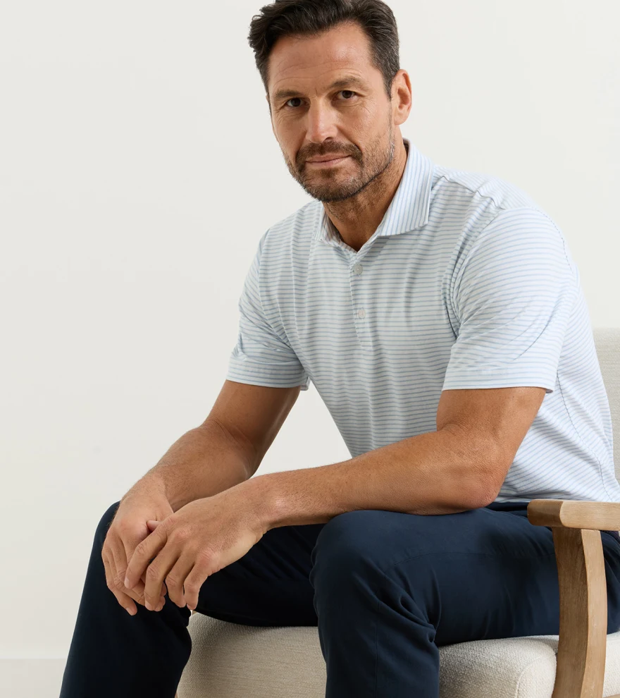 Gilman Crown Flex Cotton Polo in White - Alternate Image 1