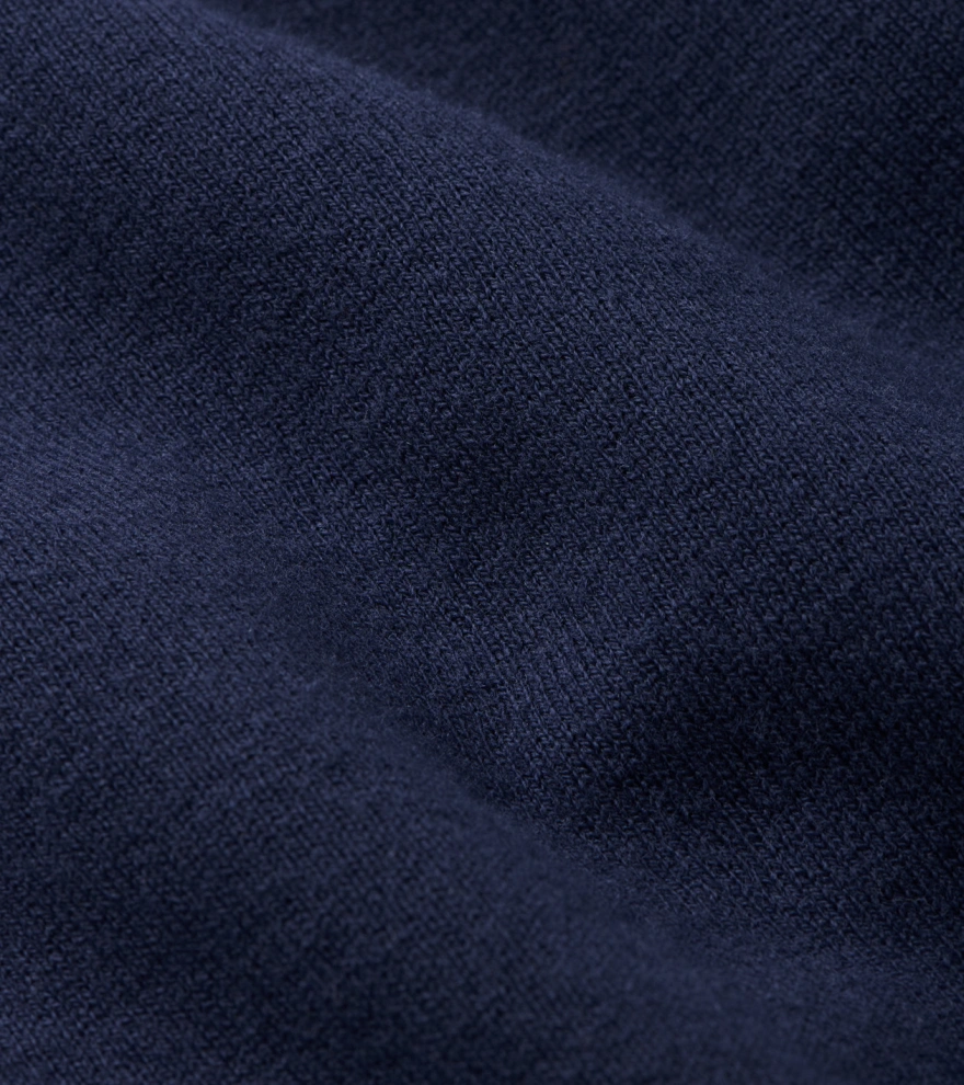 Coolspun Lite Cotton Quarter-Zip Jumper in Navy - Alternate Image 4