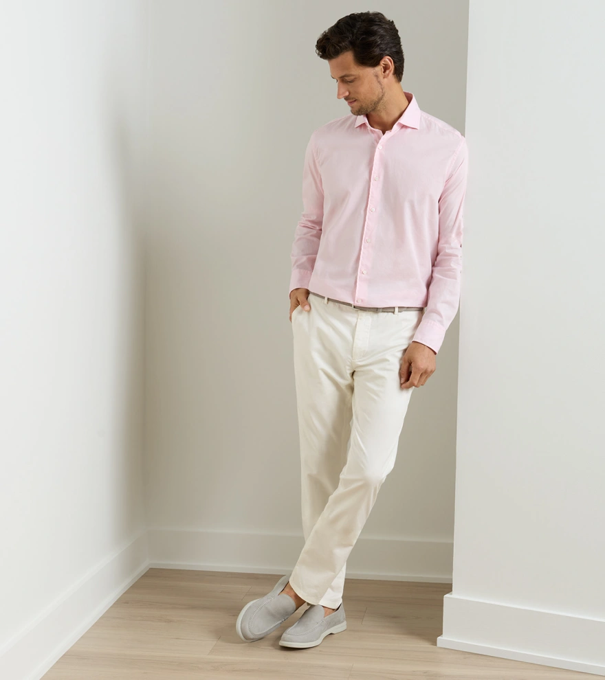 Somerset Flat Front Trouser in Almond - Alternate Image 1