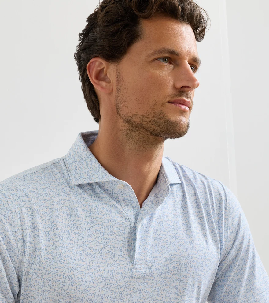 Melody Sea Performance Jersey Polo in White - Alternate Image 1