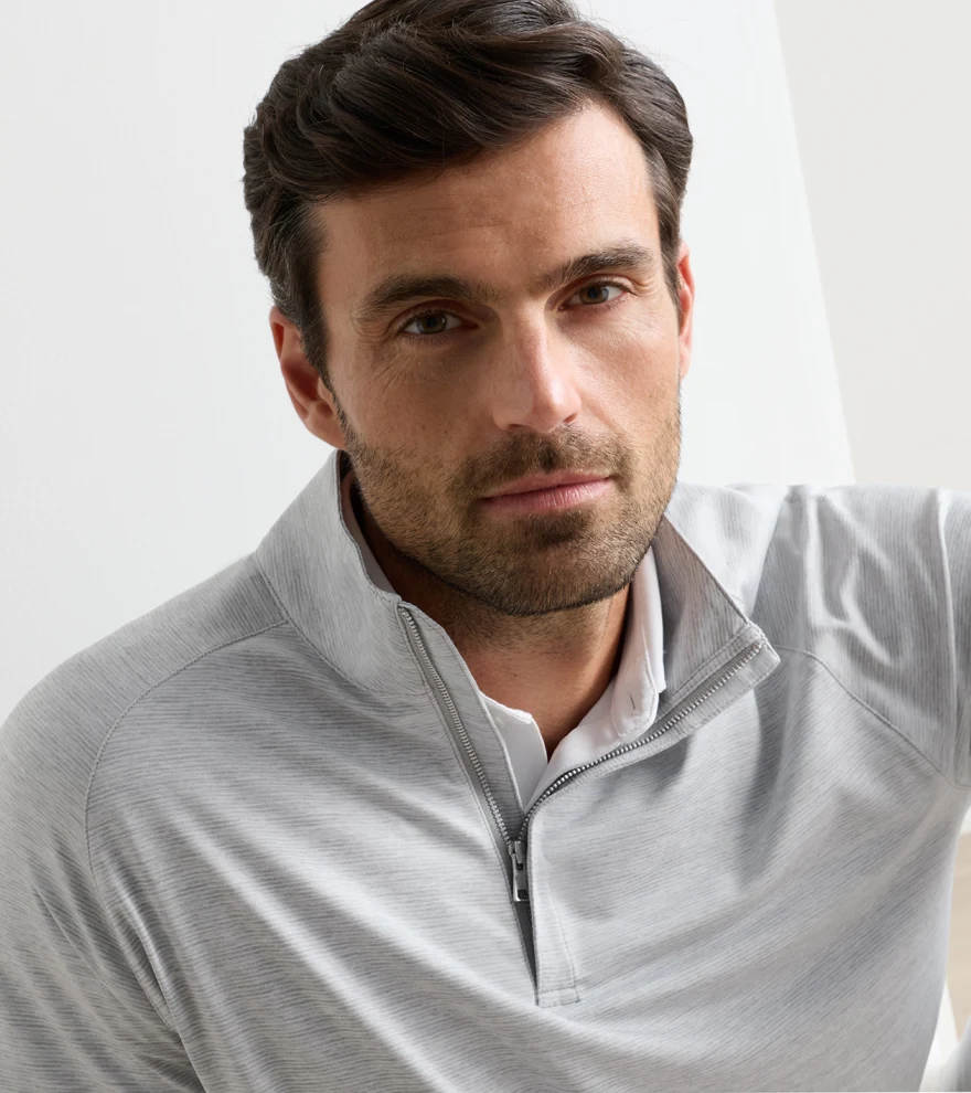 Stealth Stripe Performance Quarter-Zip in Gale Grey - Alternate Image 3