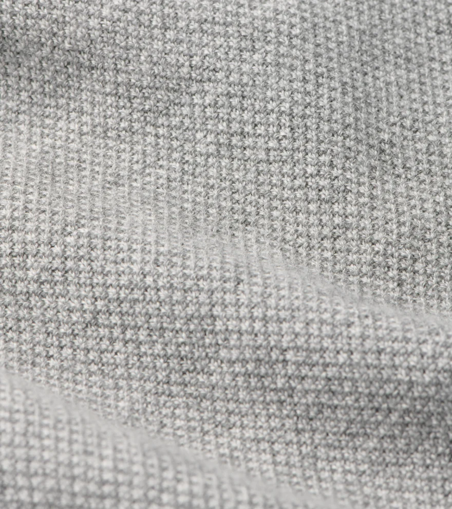 Voyager Cashmere-Silk Saddle Shoulder Crew in Gale Grey - Alternate Image 4