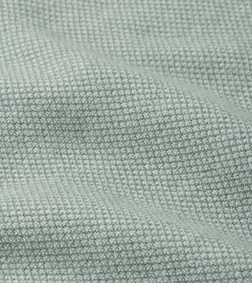 Voyager Cashmere-Silk Saddle Shoulder Quarter Zip in Willow - Alternate Image 4