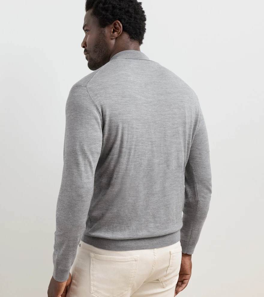 Southport Full-Button Jumper in Gale Grey - Alternate Image 2