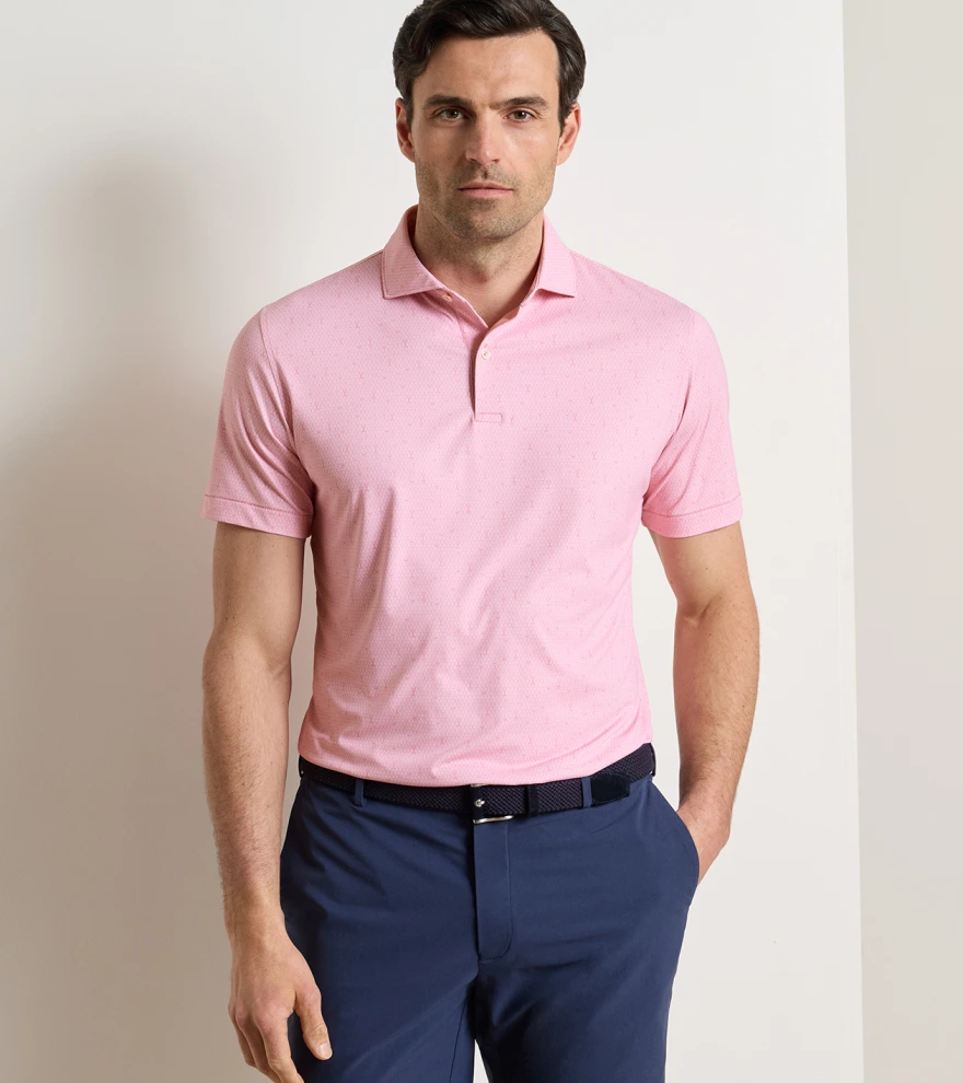 Fifty-Fifty Performance Jersey Polo in MELROSE PINK - Alternate Image 1