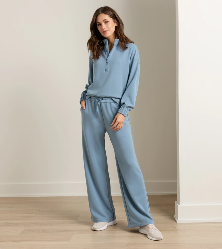 Flora Knit Track Trouser in RAINWATER - Alternate Image 1