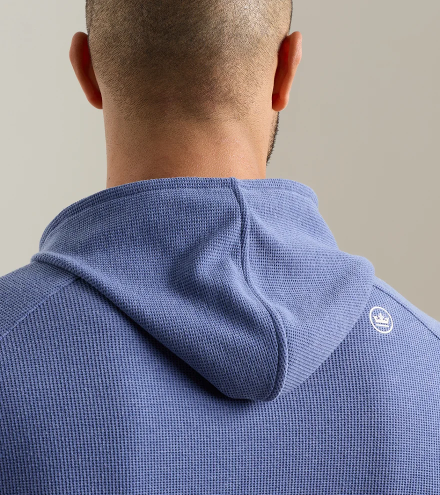 Pine Waffle Performance Hoodie in BALI BLUE - Alternate Image 3