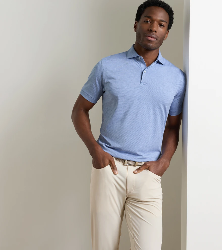 Treble Performance Jersey Polo in WINDY BLUE - Alternate Image 1