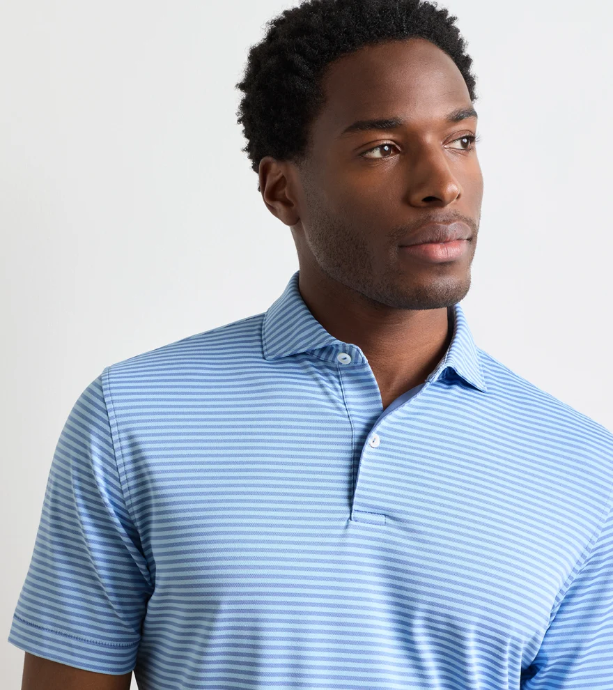 Verse Performance Mesh Polo in WINDY BLUE / BLUE FROST - Alternate Image 4