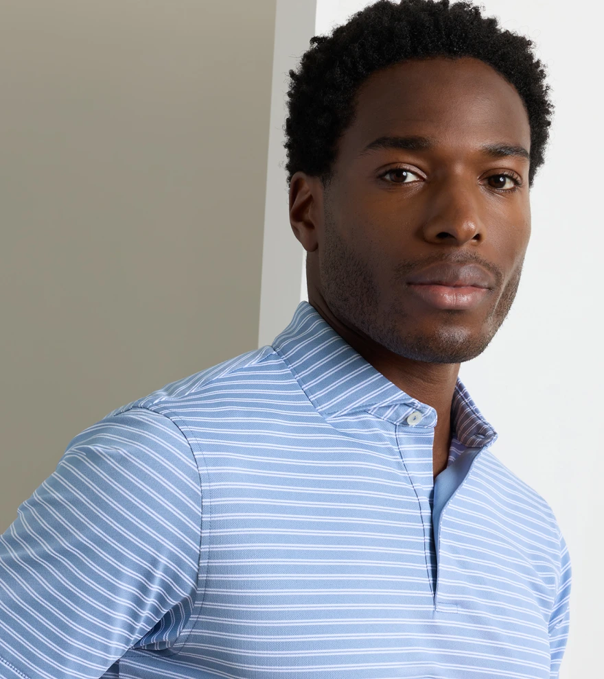 Beam Performance Mesh Polo in WINDY BLUE - Alternate Image 4