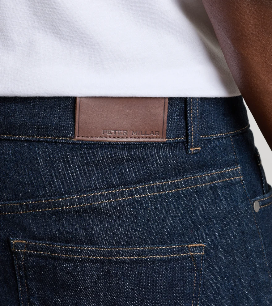 Vintage Washed Five-Pocket Denim in Dark Indigo - Alternate Image 3