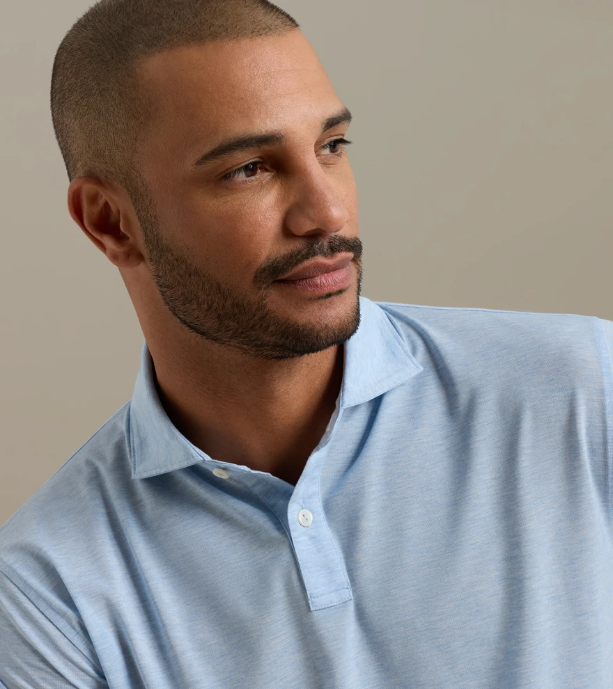 ETC Performance Jersey Polo in Cottage Blue - Alternate Image 3