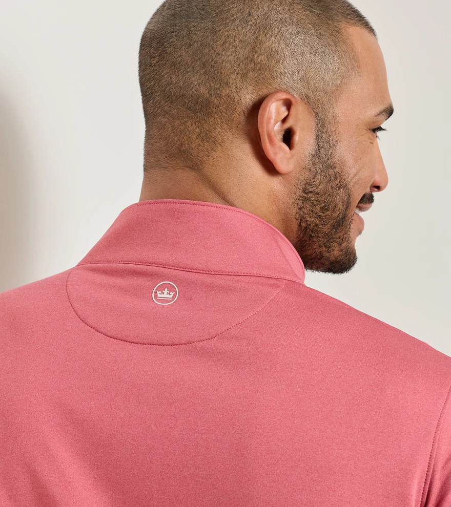 Perth M&eacute;lange Performance Quarter-Zip in RED CORAL - Alternate Image 3