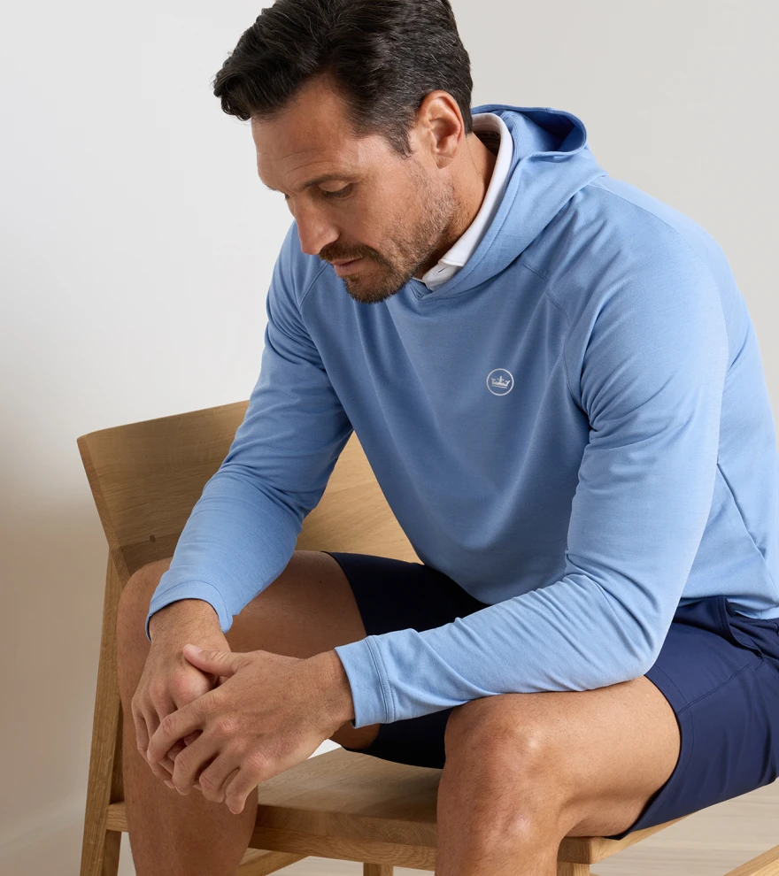 Crown Seal Pine Performance Hoodie in BLUEBIRD - Alternate Image 1