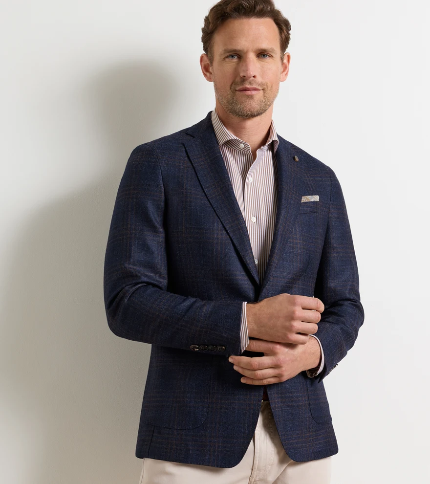 Collins Plaid Blazer in Navy - Alternate Image 5