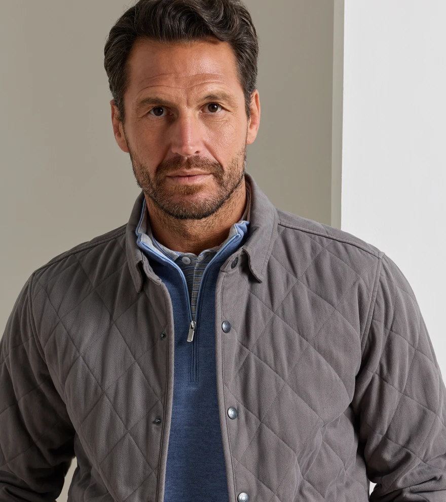 Chatham Cotton Cashmere Shirt Jacket in CITYSCAPE - Alternate Image 4
