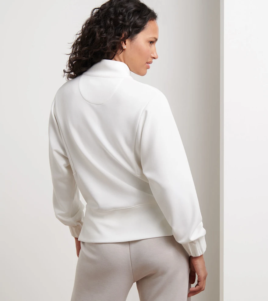 Flora Knit Half-Zip Pullover in SOFT WHITE - Alternate Image 2