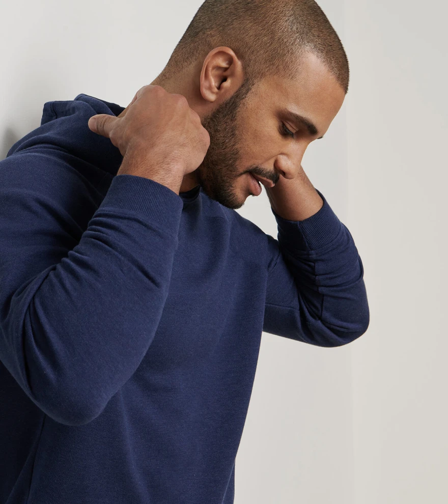 Crown Comfort Knit Hoodie in Navy - Alternate Image 3