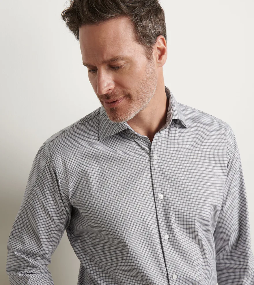 Jackson Crown Lite Cotton-Stretch Shirt in POPLAR BROWN - Alternate Image 3