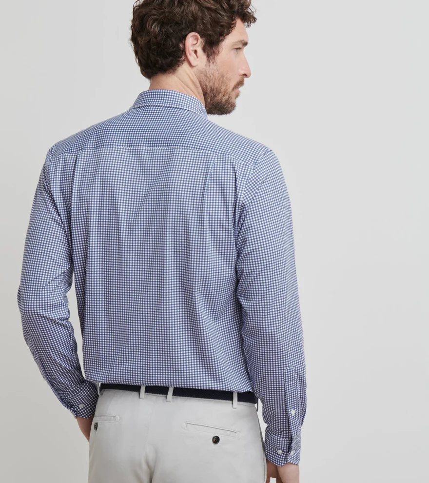 Excursionist Flex Gingham Shirt in Navy - Alternate Image 2