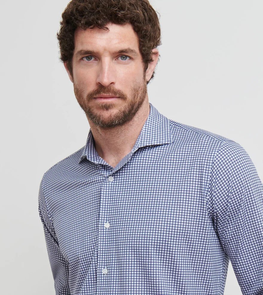 Excursionist Flex Gingham Shirt in Navy - Alternate Image 3