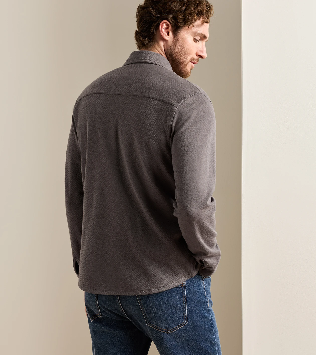 Ridgeline Knit Shirt Jacket in Charcoal - Alternate Image 2