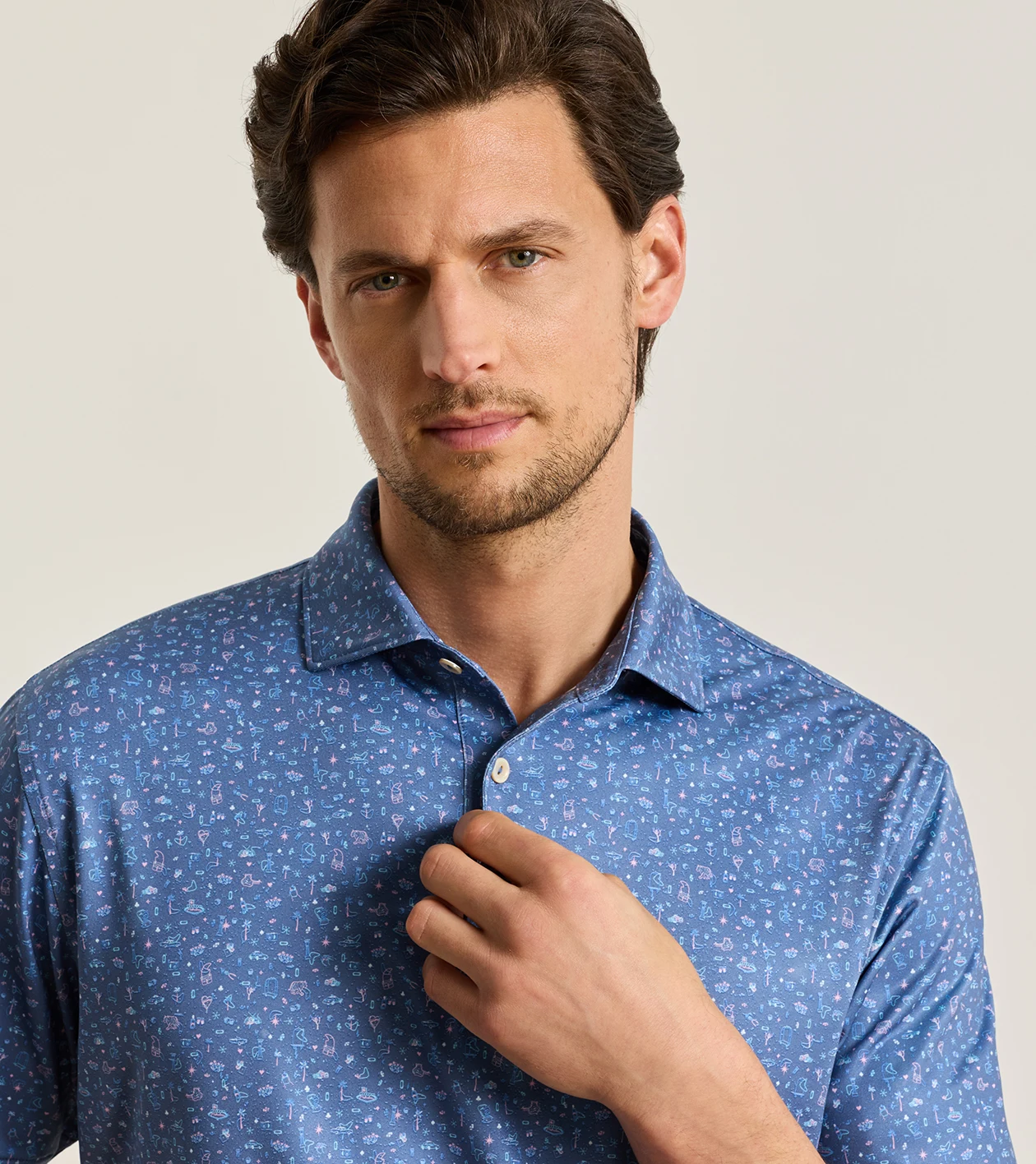 Ridge Performance Jersey Polo in BALI BLUE - Alternate Image 4