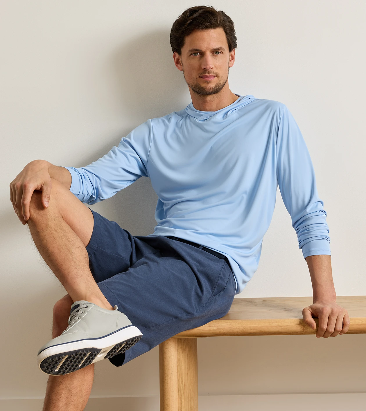 Featherweight Performance Sun Shirt Hoodie in Cottage Blue - Alternate Image 1