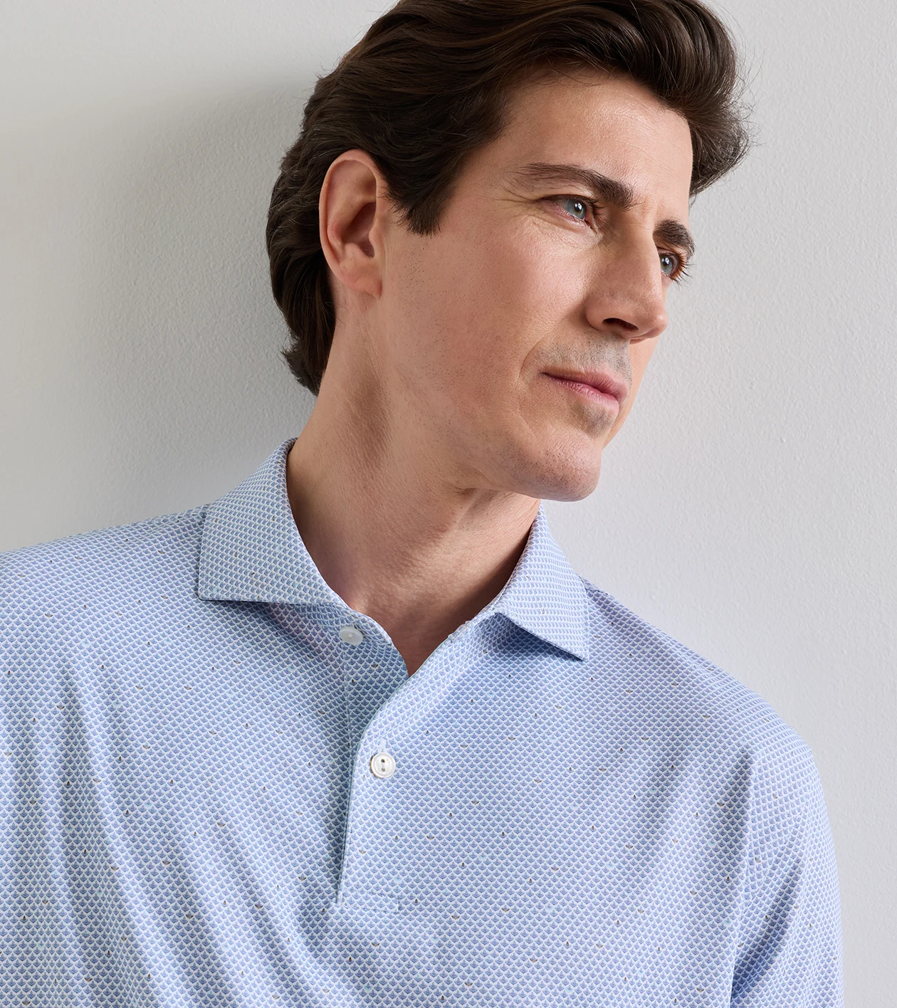 Endives Performance Jersey Polo in WHITE / WINDY BLUE - Alternate Image 4