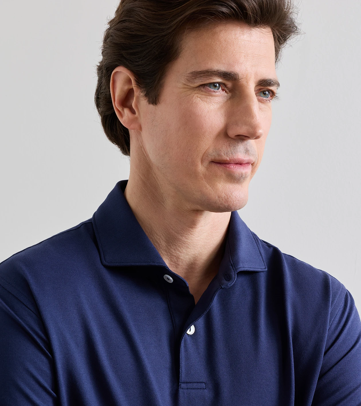 Albatross Cotton-Blend Piqu&eacute; Polo in Navy - Alternate Image 4
